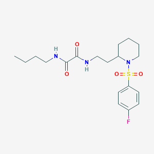 molecular formula C19H28FN3O4S B2419182 N1-butyl-N2-(2-(1-((4-fluorophenyl)sulfonyl)piperidin-2-yl)ethyl)oxalamide CAS No. 898415-13-9