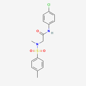 molecular formula C16H17ClN2O3S B2419184 N-(4-CHLOROPHENYL)-2-(N-METHYL4-METHYLBENZENESULFONAMIDO)ACETAMIDE CAS No. 501914-67-6