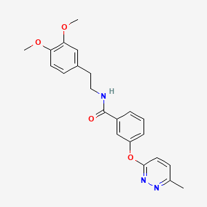 molecular formula C22H23N3O4 B2419228 N-(3,4-dimethoxyphenethyl)-3-((6-methylpyridazin-3-yl)oxy)benzamide CAS No. 1251708-54-9