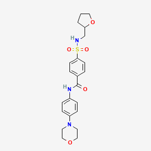 molecular formula C22H27N3O5S B2419237 N-[4-(morpholin-4-yl)phenyl]-4-{[(oxolan-2-yl)methyl]sulfamoyl}benzamide CAS No. 637326-27-3