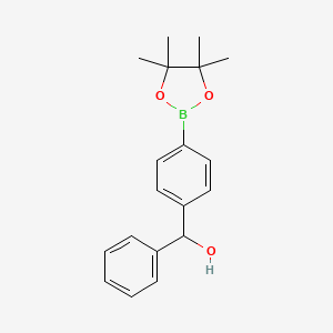 molecular formula C19H23BO3 B2419244 Phenyl(4-(4,4,5,5-tetramethyl-1,3,2-dioxaborolan-2-YL)phenyl)methanol CAS No. 857934-86-2