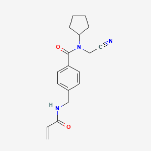 molecular formula C18H21N3O2 B2419263 N-(Cyanomethyl)-N-cyclopentyl-4-[(prop-2-enoylamino)methyl]benzamide CAS No. 2361785-01-3