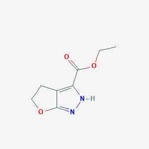 molecular formula C8H10N2O3 B2419264 Ethyl 4,5-dihydro-1h-furo[2,3-c]pyrazole-3-carboxylate CAS No. 595610-39-2
