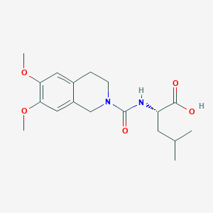 molecular formula C18H26N2O5 B2419267 N-[(6,7-dimethoxy-3,4-dihydroisoquinolin-2(1H)-yl)carbonyl]-L-leucine CAS No. 956917-00-3