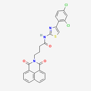 molecular formula C25H17Cl2N3O3S B2419290 N-[4-(2,4-dichlorophenyl)-1,3-thiazol-2-yl]-4-{2,4-dioxo-3-azatricyclo[7.3.1.0^{5,13}]trideca-1(12),5,7,9(13),10-pentaen-3-yl}butanamide CAS No. 609792-75-8