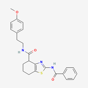 molecular formula C24H25N3O3S B2419291 2-benzamido-N-[2-(4-methoxyphenyl)ethyl]-4,5,6,7-tetrahydro-1,3-benzothiazole-4-carboxamide CAS No. 942004-32-2