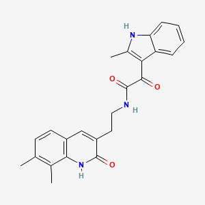 molecular formula C24H23N3O3 B2419294 N-[2-(7,8-dimethyl-2-oxo-1,2-dihydroquinolin-3-yl)ethyl]-2-(2-methyl-1H-indol-3-yl)-2-oxoacetamide CAS No. 862813-57-8