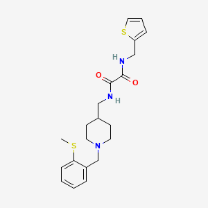 molecular formula C21H27N3O2S2 B2419308 N1-((1-(2-(methylthio)benzyl)piperidin-4-yl)methyl)-N2-(thiophen-2-ylmethyl)oxalamide CAS No. 1235390-83-6