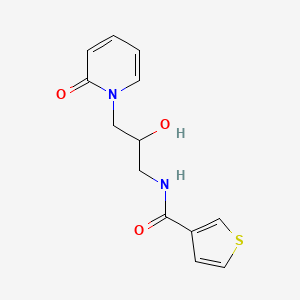 molecular formula C13H14N2O3S B2419310 N-(2-hydroxy-3-(2-oxopyridin-1(2H)-yl)propyl)thiophene-3-carboxamide CAS No. 1798041-58-3