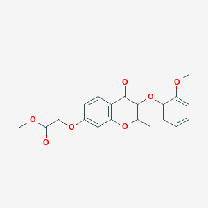 molecular formula C20H18O7 B2419329 methyl 2-{[3-(2-methoxyphenoxy)-2-methyl-4-oxo-4H-chromen-7-yl]oxy}acetate CAS No. 637750-52-8