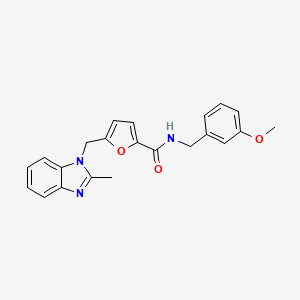 molecular formula C22H21N3O3 B2419367 N-(3-methoxybenzyl)-5-((2-methyl-1H-benzo[d]imidazol-1-yl)methyl)furan-2-carboxamide CAS No. 1169977-31-4