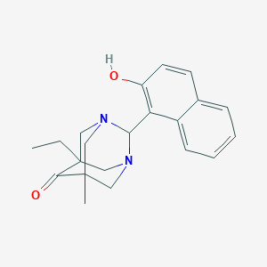 molecular formula C21H24N2O2 B241940 5-Ethyl-2-(2-hydroxy-1-naphthyl)-7-methyl-1,3-diazatricyclo[3.3.1.1~3,7~]decan-6-one 