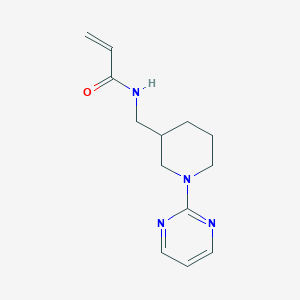 molecular formula C13H18N4O B2419401 N-[(1-Pyrimidin-2-ylpiperidin-3-yl)methyl]prop-2-enamide CAS No. 2411253-58-0