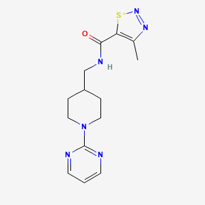 4-methyl-N-((1-(pyrimidin-2-yl)piperidin-4-yl)methyl)-1,2,3-thiadiazole-5-carboxamide