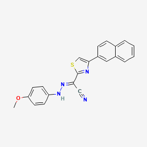 (2E)-N-(4-methoxyanilino)-4-naphthalen-2-yl-1,3-thiazole-2-carboximidoyl cyanide