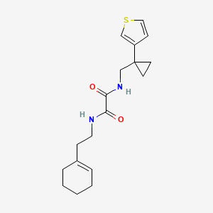 molecular formula C18H24N2O2S B2419412 N'-[2-(cyclohex-1-en-1-yl)ethyl]-N-{[1-(thiophen-3-yl)cyclopropyl]methyl}ethanediamide CAS No. 2415525-34-5