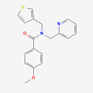 B2419431 4-methoxy-N-(pyridin-2-ylmethyl)-N-(thiophen-3-ylmethyl)benzamide CAS No. 1234856-35-9