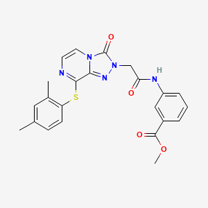 molecular formula C23H21N5O4S B2419433 methyl 3-(2-{8-[(2,4-dimethylphenyl)sulfanyl]-3-oxo-2H,3H-[1,2,4]triazolo[4,3-a]pyrazin-2-yl}acetamido)benzoate CAS No. 1251593-15-3