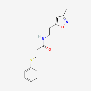 molecular formula C15H18N2O2S B2419453 N-(2-(3-methylisoxazol-5-yl)ethyl)-3-(phenylthio)propanamide CAS No. 1421490-19-8