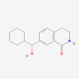 molecular formula C16H21NO2 B2419458 7-[Cyclohexyl(hydroxy)methyl]-1,2,3,4-tetrahydroisoquinolin-1-one CAS No. 1486377-47-2