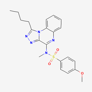 molecular formula C21H23N5O3S B2419481 N-(1-butyl-[1,2,4]triazolo[4,3-a]quinoxalin-4-yl)-4-methoxy-N-methylbenzenesulfonamide CAS No. 883963-79-9