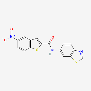 molecular formula C16H9N3O3S2 B2419489 N-(1,3-benzothiazol-6-yl)-5-nitro-1-benzothiophene-2-carboxamide CAS No. 899732-68-4