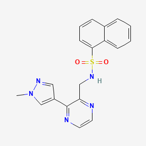molecular formula C19H17N5O2S B2419521 N-((3-(1-methyl-1H-pyrazol-4-yl)pyrazin-2-yl)methyl)naphthalene-1-sulfonamide CAS No. 2034364-42-4