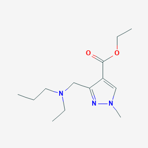molecular formula C13H23N3O2 B2419524 ethyl 3-{[ethyl(propyl)amino]methyl}-1-methyl-1H-pyrazole-4-carboxylate CAS No. 1975118-98-9