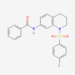molecular formula C22H19FN2O3S B2419527 N-[1-(4-fluorobenzenesulfonyl)-1,2,3,4-tetrahydroquinolin-7-yl]benzamide CAS No. 1005300-13-9