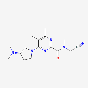 molecular formula C16H24N6O B2419543 N-(Cyanomethyl)-4-[(3R)-3-(dimethylamino)pyrrolidin-1-yl]-N,5,6-trimethylpyrimidine-2-carboxamide CAS No. 2418596-45-7