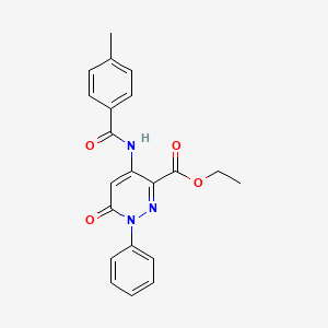molecular formula C21H19N3O4 B2419552 Ethyl 4-(4-methylbenzamido)-6-oxo-1-phenyl-1,6-dihydropyridazine-3-carboxylate CAS No. 942009-61-2