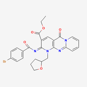 B2419605 (Z)-ethyl 2-((4-bromobenzoyl)imino)-5-oxo-1-((tetrahydrofuran-2-yl)methyl)-2,5-dihydro-1H-dipyrido[1,2-a:2',3'-d]pyrimidine-3-carboxylate CAS No. 534580-58-0