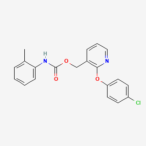 molecular formula C20H17ClN2O3 B2419620 [2-(4-chlorophenoxy)-3-pyridinyl]methyl N-(2-methylphenyl)carbamate CAS No. 338413-66-4