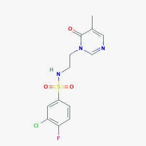 B2419644 3-chloro-4-fluoro-N-(2-(5-methyl-6-oxopyrimidin-1(6H)-yl)ethyl)benzenesulfonamide CAS No. 1797586-98-1