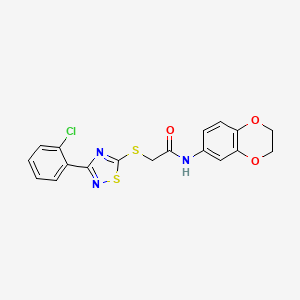 2-((3-(2-chlorophenyl)-1,2,4-thiadiazol-5-yl)thio)-N-(2,3-dihydrobenzo[b][1,4]dioxin-6-yl)acetamide