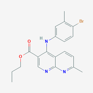 molecular formula C20H20BrN3O2 B2419655 Propyl 4-[(4-bromo-3-methylphenyl)amino]-7-methyl-1,8-naphthyridine-3-carboxylate CAS No. 1116006-99-5