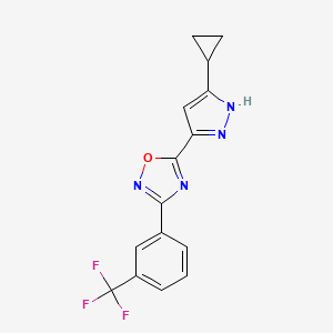 5-(3-cyclopropyl-1H-pyrazol-5-yl)-3-(3-(trifluoromethyl)phenyl)-1,2,4-oxadiazole