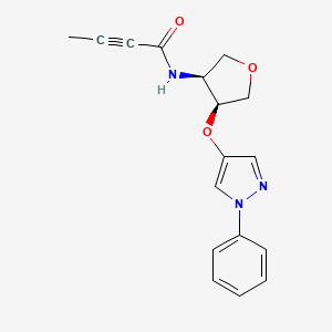 N-[(3S,4S)-4-(1-Phenylpyrazol-4-yl)oxyoxolan-3-yl]but-2-ynamide