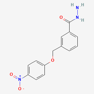 molecular formula C14H13N3O4 B2419679 3-[(4-Nitrophenoxy)methyl]benzohydrazide CAS No. 832739-58-9