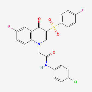 molecular formula C23H15ClF2N2O4S B2419685 N-(4-chlorophenyl)-2-[6-fluoro-3-(4-fluorobenzenesulfonyl)-4-oxo-1,4-dihydroquinolin-1-yl]acetamide CAS No. 902584-06-9