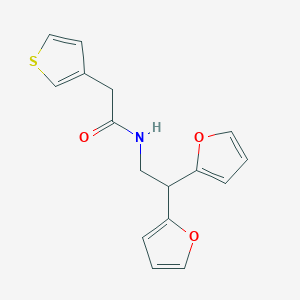 N-[2,2-Bis(furan-2-yl)ethyl]-2-thiophen-3-ylacetamide