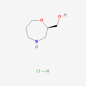 molecular formula C6H14ClNO2 B2419713 (R)-(1,4-Oxazepan-2-yl)methanol hydrochloride CAS No. 1956437-54-9