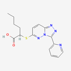 2-((3-(Pyridin-2-yl)-[1,2,4]triazolo[4,3-b]pyridazin-6-yl)thio)hexanoic acid
