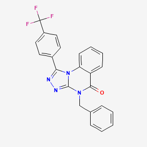 molecular formula C23H15F3N4O B2419777 4-benzyl-1-[4-(trifluoromethyl)phenyl]-4H,5H-[1,2,4]triazolo[4,3-a]quinazolin-5-one CAS No. 866896-43-7