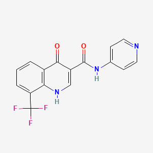 molecular formula C16H10F3N3O2 B2419781 4-hydroxy-N-(pyridin-4-yl)-8-(trifluoromethyl)quinoline-3-carboxamide CAS No. 946204-10-0