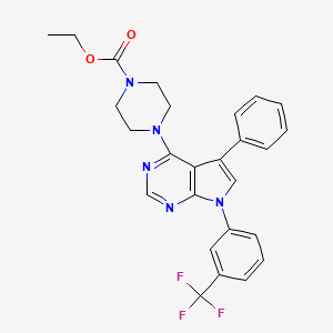 ethyl 4-{5-phenyl-7-[3-(trifluoromethyl)phenyl]-7H-pyrrolo[2,3-d]pyrimidin-4-yl}piperazine-1-carboxylate