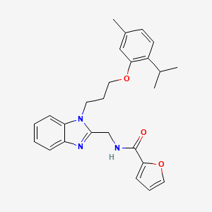 molecular formula C26H29N3O3 B2419784 N-[(1-{3-[5-methyl-2-(propan-2-yl)phenoxy]propyl}-1H-1,3-benzodiazol-2-yl)methyl]furan-2-carboxamide CAS No. 920116-83-2