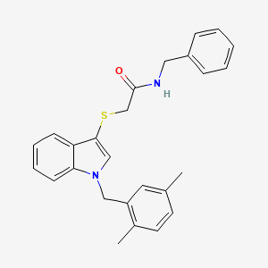 molecular formula C26H26N2OS B2419800 N-benzyl-2-((1-(2,5-dimethylbenzyl)-1H-indol-3-yl)thio)acetamide CAS No. 851412-69-6