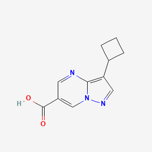 molecular formula C11H11N3O2 B2419804 3-Cyclobutylpyrazolo[1,5-a]pyrimidine-6-carboxylic acid CAS No. 1779132-88-5