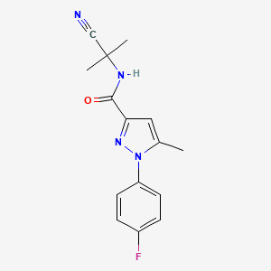 molecular formula C15H15FN4O B2419807 N-(1-cyano-1-methylethyl)-1-(4-fluorophenyl)-5-methyl-1H-pyrazole-3-carboxamide CAS No. 1797618-67-7